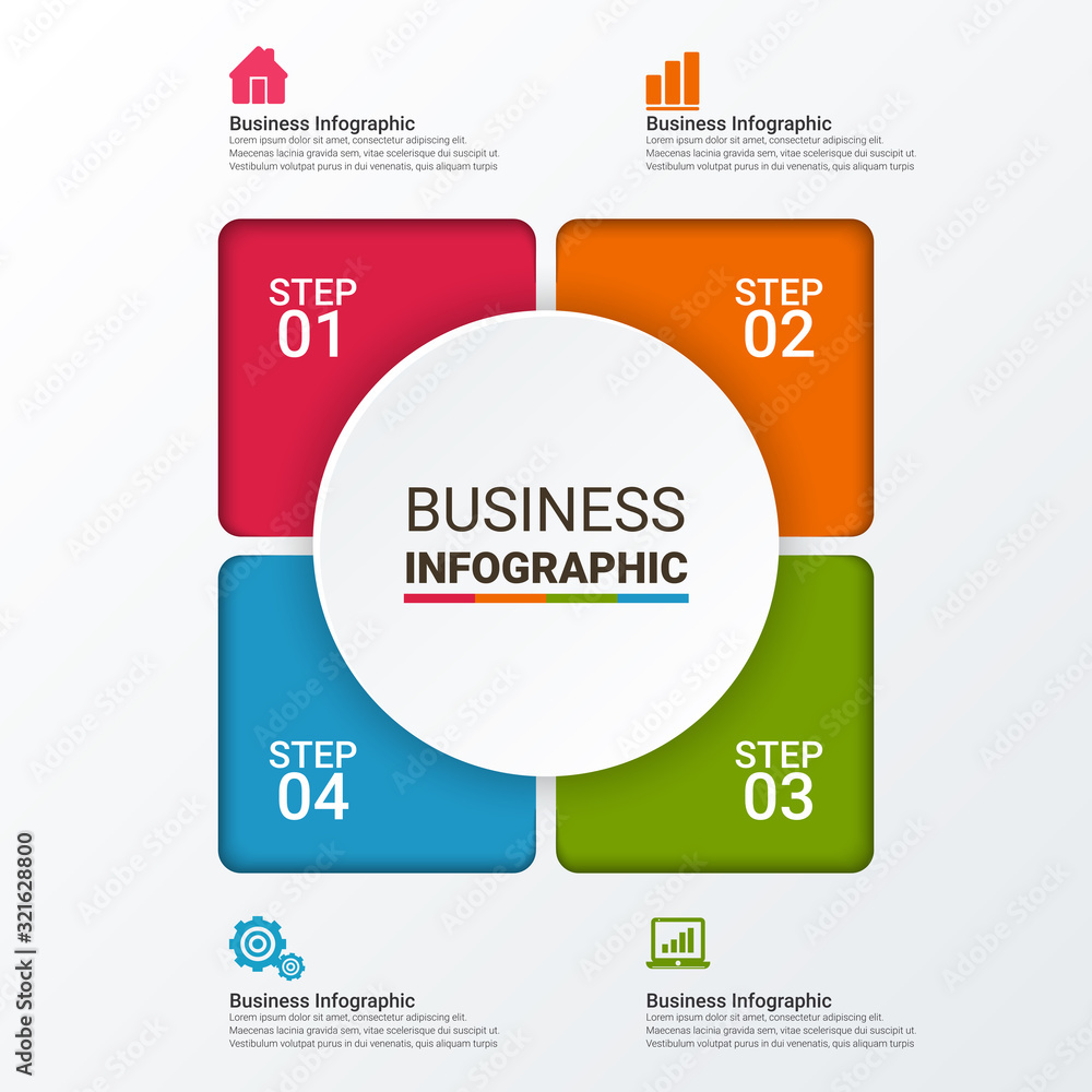 Business data visualization. Process chart. Abstract elements of graph, diagram with steps, options, parts or processes. Vector business template for presentation. Creative concept for infographic. Business data visualization. Process chart. Abstract elements of graph, diagram with steps, options, parts or processes. Vector business template for presentation. Creative concept for infographic.
