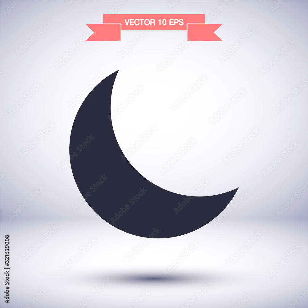 Moon vector icon , lorem ipsum Flat design Moon vector icon , lorem ipsum Flat design
