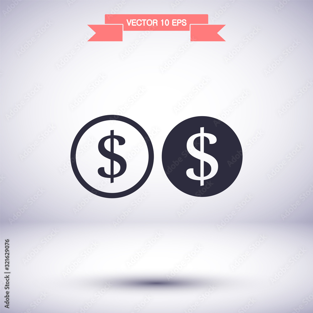 Dollar vector icon , lorem ipsum Flat design Dollar vector icon , lorem ipsum Flat design