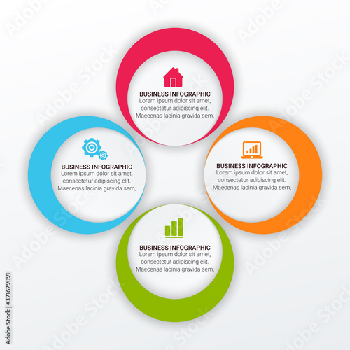 Infographic business concept design with icons and options or steps. Can be used for flow charts, presentations, web sites, banners, printed materials. EPS 10