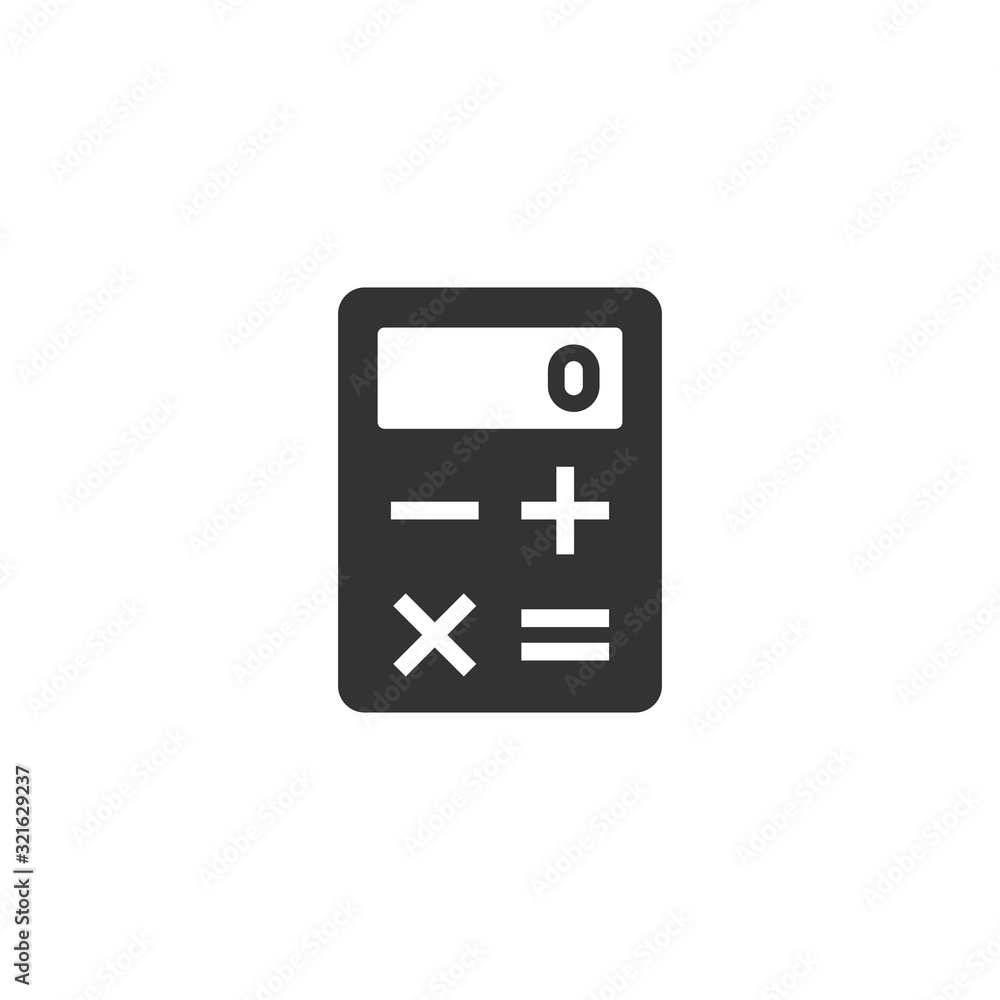Calculator icon in flat style. Calculate vector illustration on white isolated background. Calculation business concept. Calculator icon in flat style. Calculate vector illustration on white isolated background. Calculation business concept.