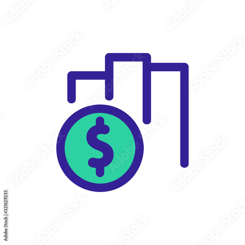 Dollar budget icon vector. Thin line sign. Isolated contour symbol illustration