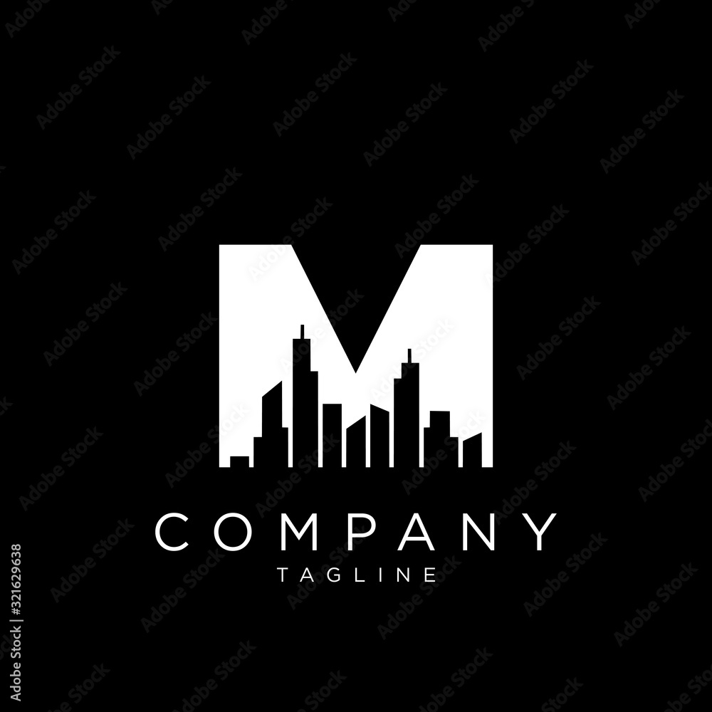 m city logo design vector