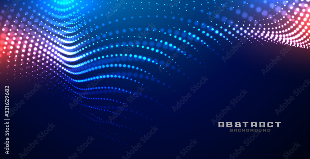 technology glowing wave mesh particles background design - obrazy, fototapety, plakaty 