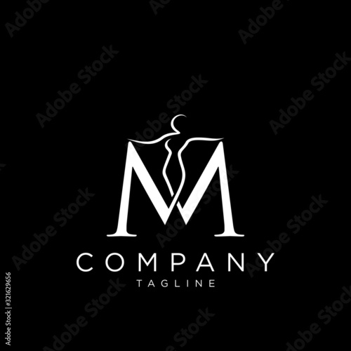 m body beauty logo design vector photo