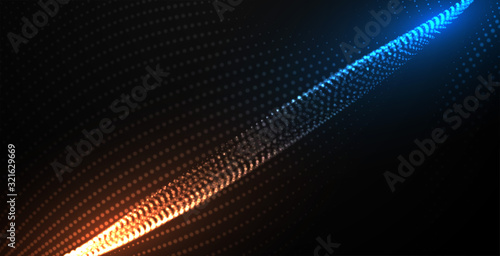 digital flowing particles technology background design