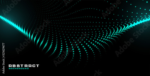 glowing abstract particle wave technology background design