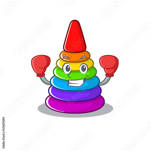 mascot character style of Sporty Boxing toy pyramid