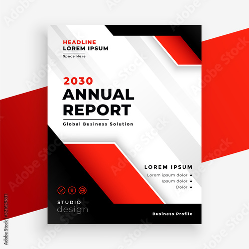 stylish red company annual report business template