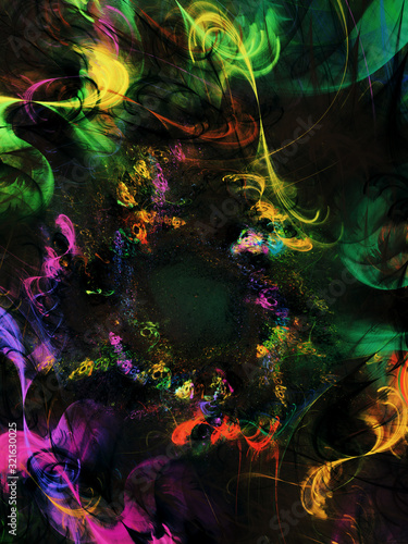 abstract chaotic fractal background 3D rendering illustration