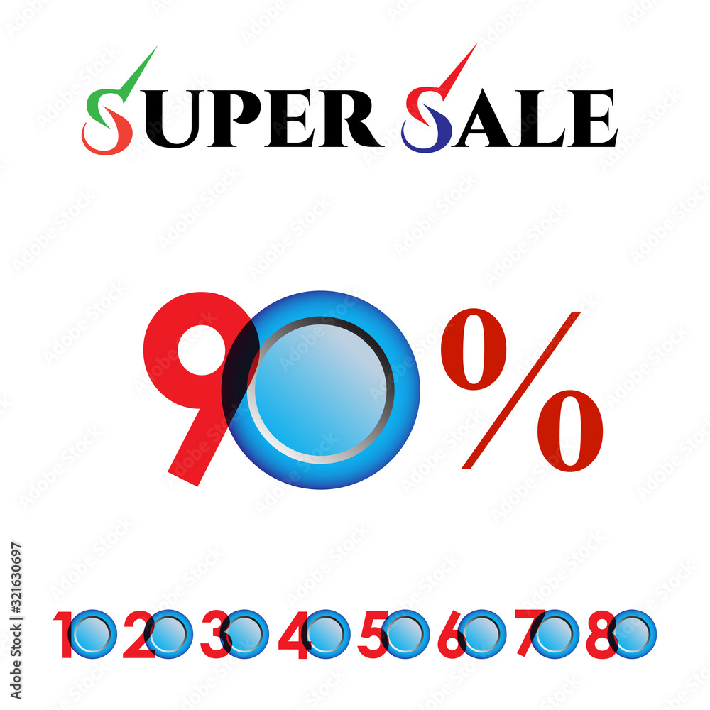 Super Sale 90% Label Vector Template Design Illustration Super Sale 90% Label Vector Template Design Illustration