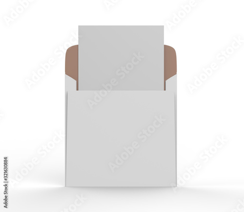 blank letter paper C4 envelope front view. A4 C4, A5 C5, A3 C3 template. 3d illustration photo