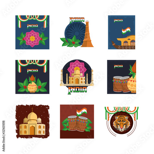 bundle of india set icons