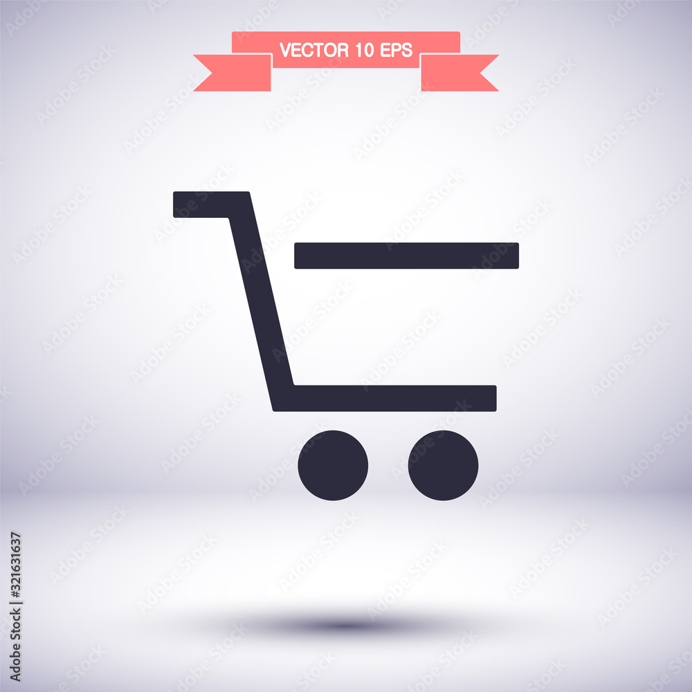 icon- cart shopping , lorem ipsum Flat design icon- cart shopping , lorem ipsum Flat design