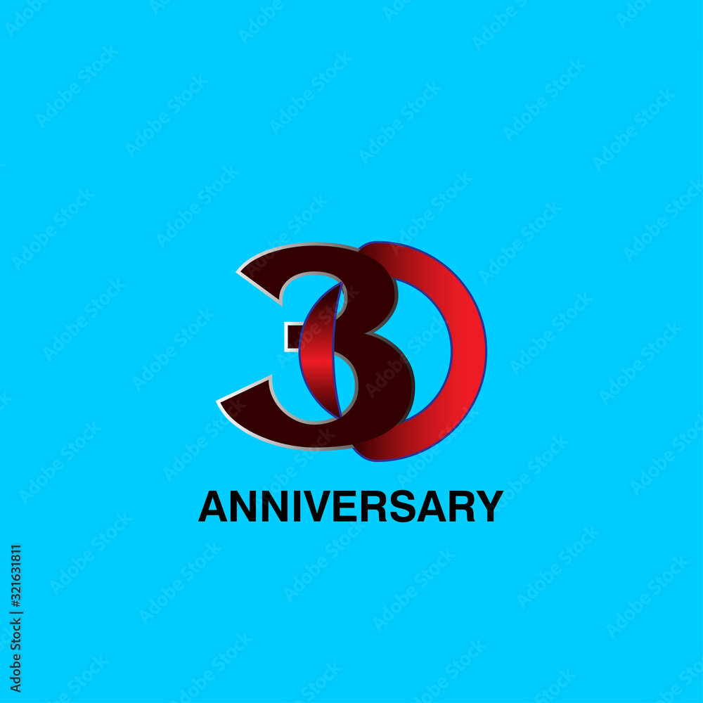 Obraz premium 30 Years Anniversary Celebration Vector Template Design Illustration