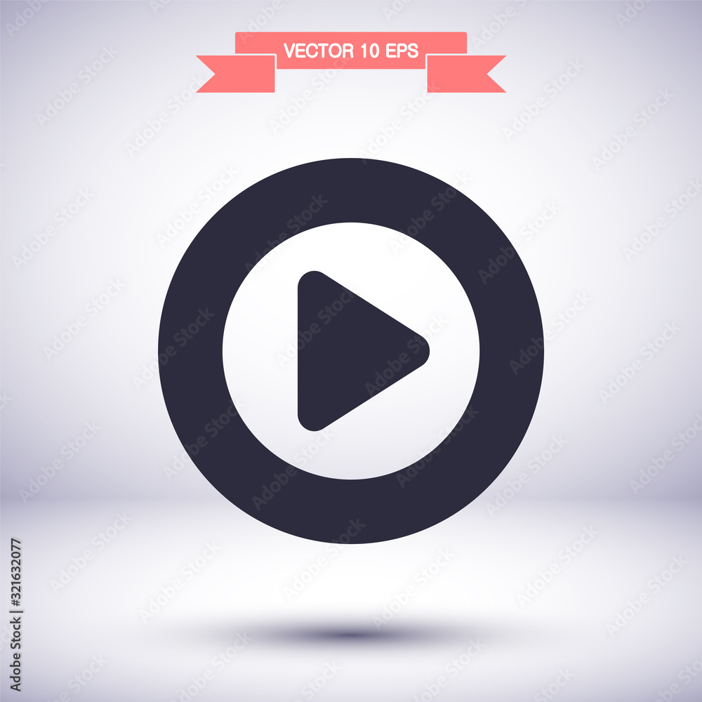 Play vector icon , lorem ipsum Flat design Play vector icon , lorem ipsum Flat design