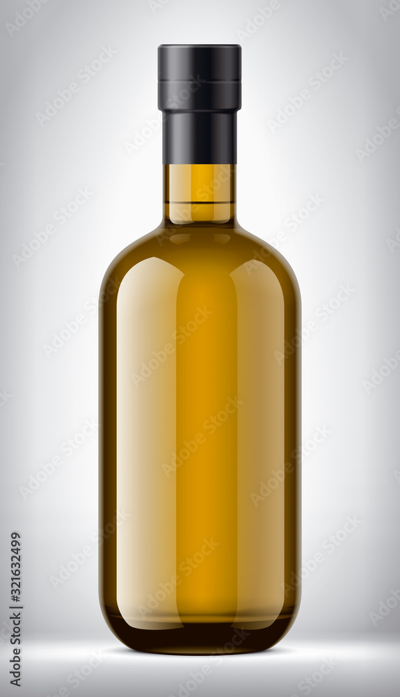 Glass bottle on Background. Version with Foil. Glass bottle on Background. Version with Foil.