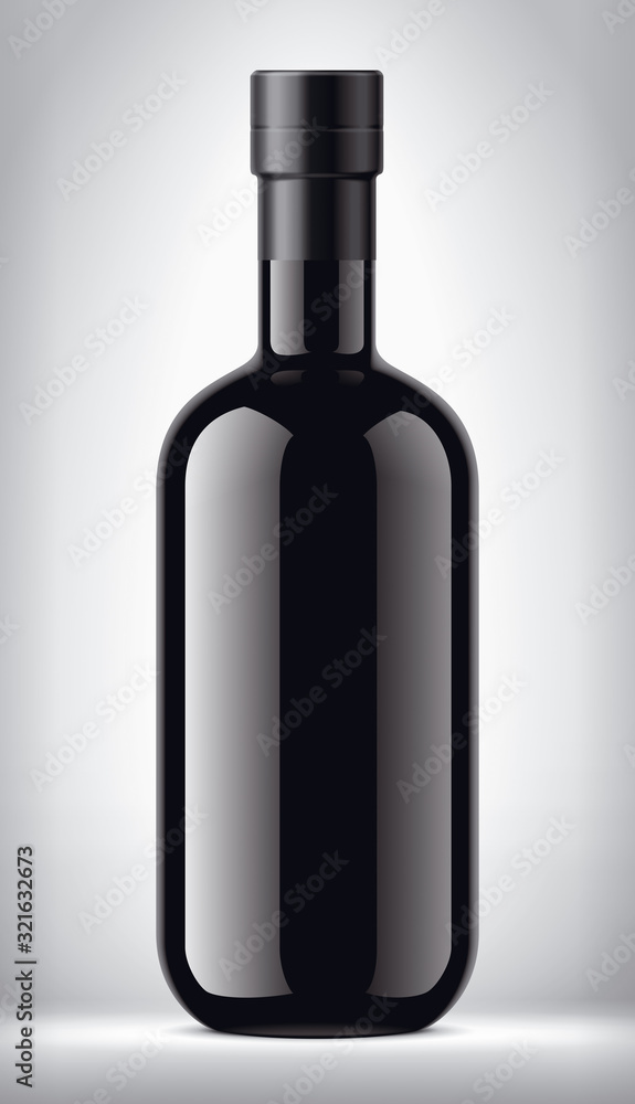 Glass bottle on Background. Version with Foil. Glass bottle on Background. Version with Foil.