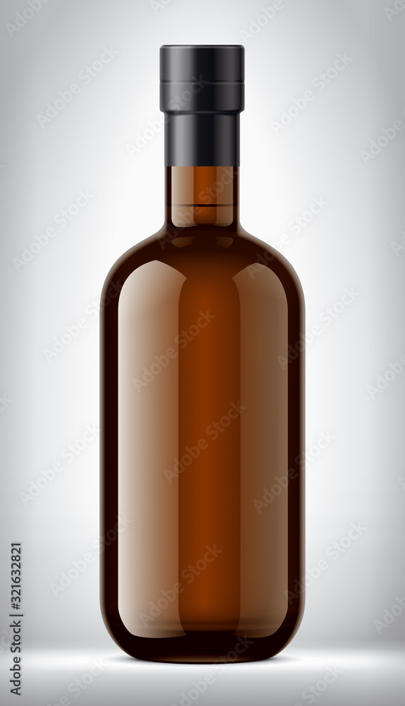 Glass bottle on Background. Version with Foil. Glass bottle on Background. Version with Foil.