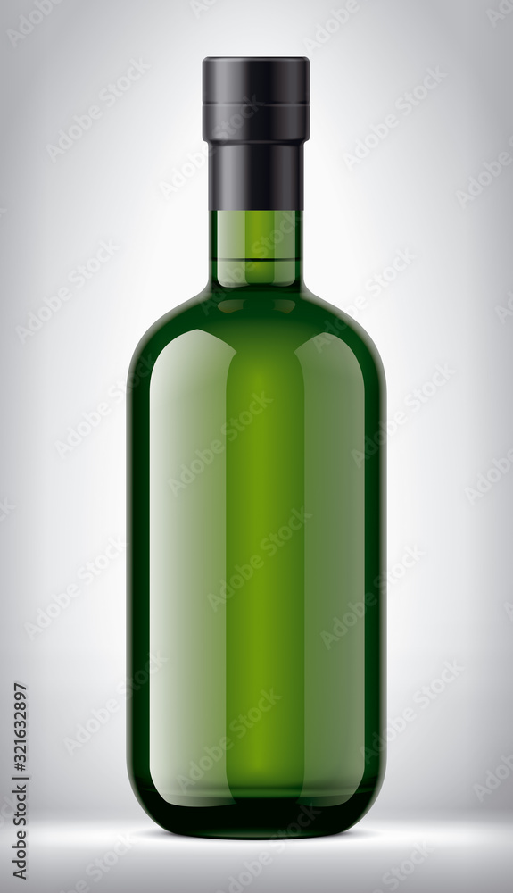 Glass bottle on Background. Version with Foil. Glass bottle on Background. Version with Foil.