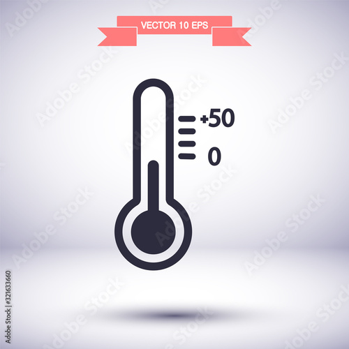 Thermometer vector icon , lorem ipsum Flat design
