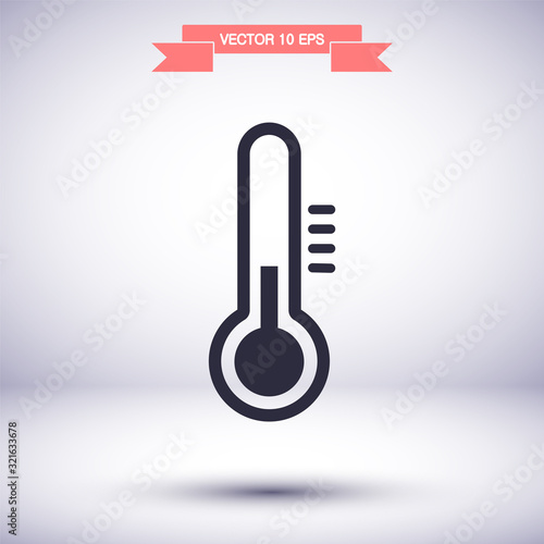 Thermometer vector icon , lorem ipsum Flat design