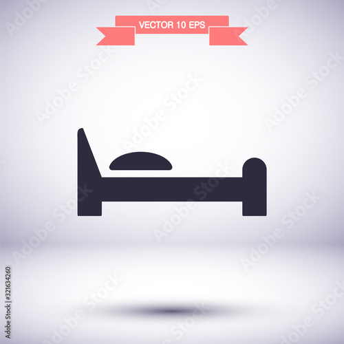 Bed vector icon , lorem ipsum Flat design