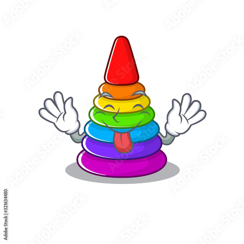 Funny toy pyramid mascot design with Tongue out