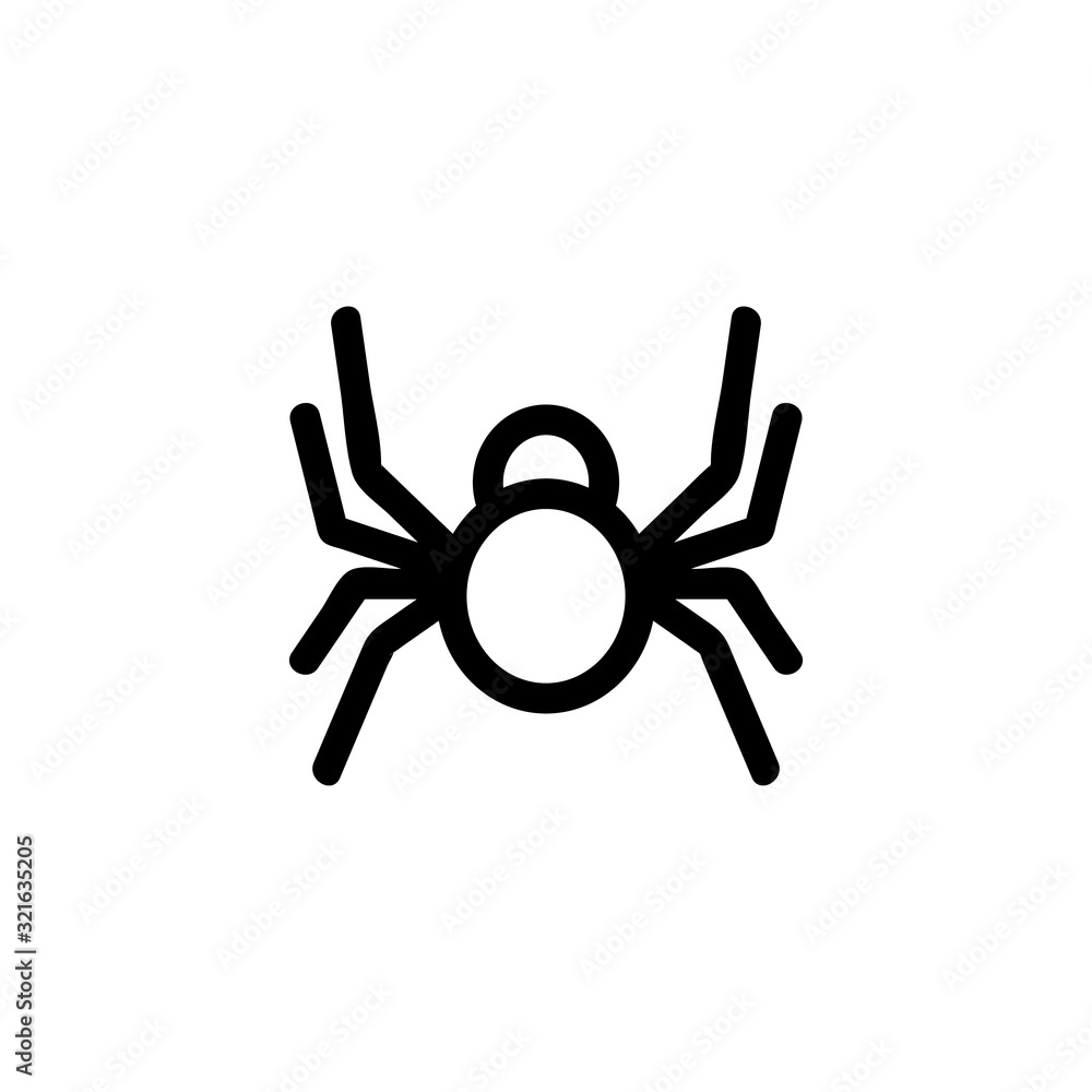 Spider icon vector. Thin line sign. Isolated contour symbol illustration Spider icon vector. Thin line sign. Isolated contour symbol illustration