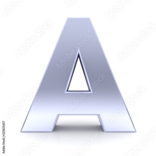 A letter 3d silver sign