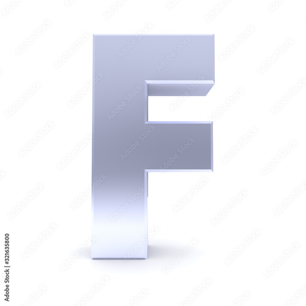 F letter 3d silver sign F letter 3d silver sign