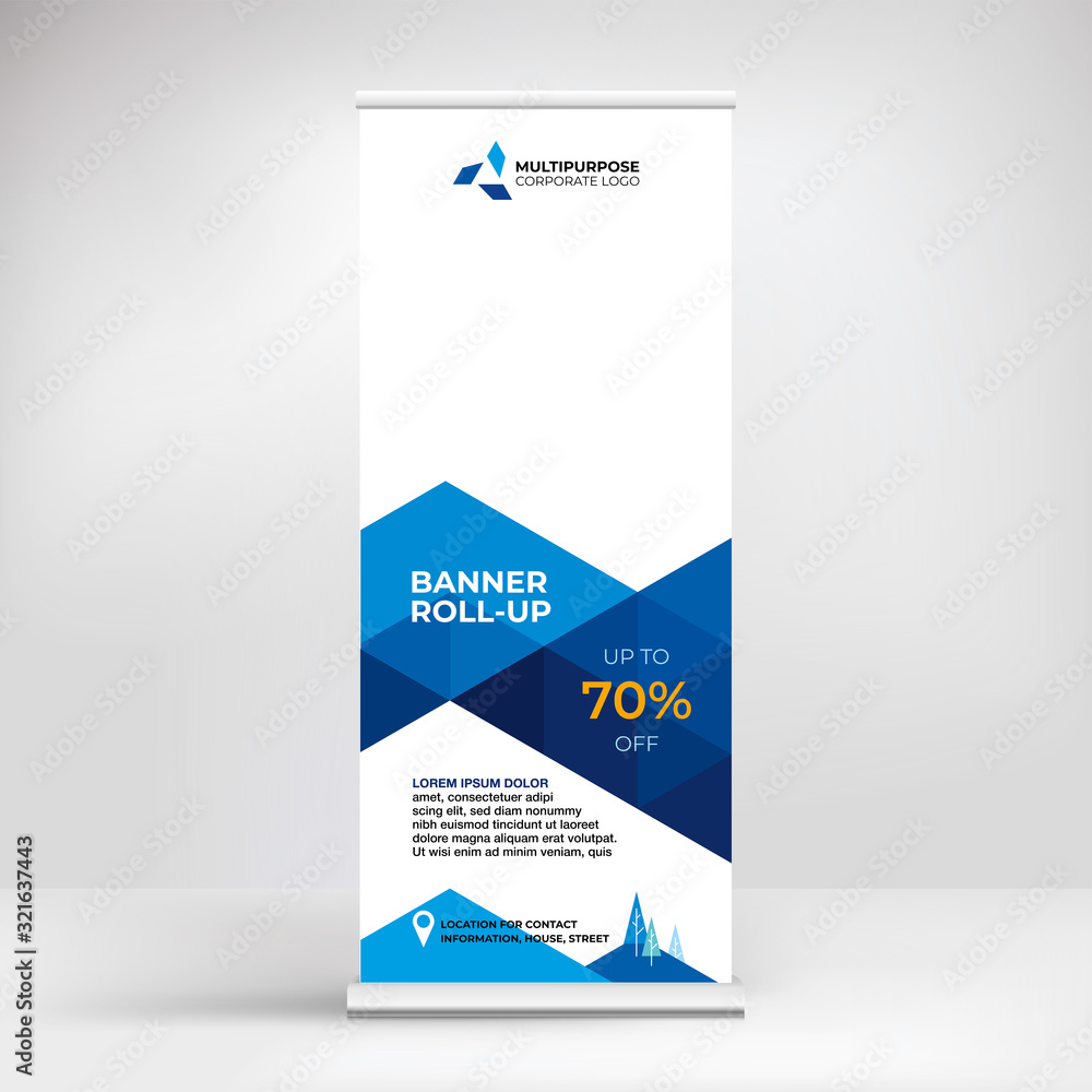 Roll-up stand, banner for mobile advertising of goods and services, modern graphic background for product presentation and promotion Roll-up stand, banner for mobile advertising of goods and services, modern graphic background for product presentation and promotion