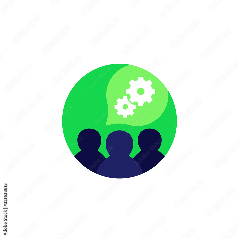 team interaction, management icon on white team interaction, management icon on white