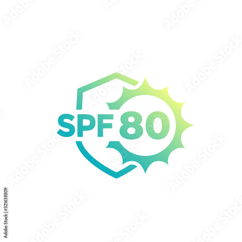 spf 80, UV protection icon