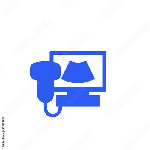 ultrasonography and ultrasound vector icon