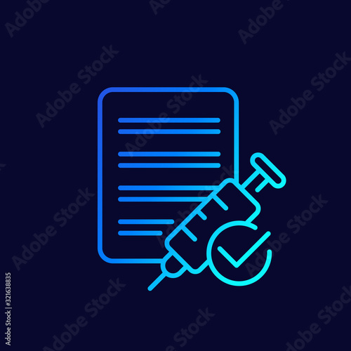 vaccination, thin line icon with syringe