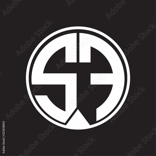 Free Download SF Logo monogram circle with piece ribbon style on black background - GFXLoad