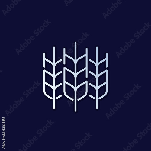 wheat line icon, vector logo