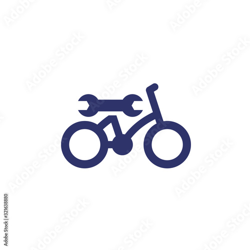 bicycle, bike repair service vector icon, logo