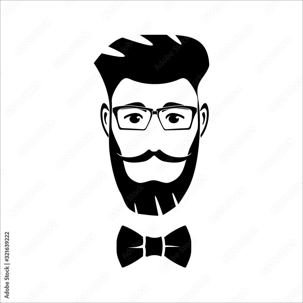 Hipster with glasses and bow tie