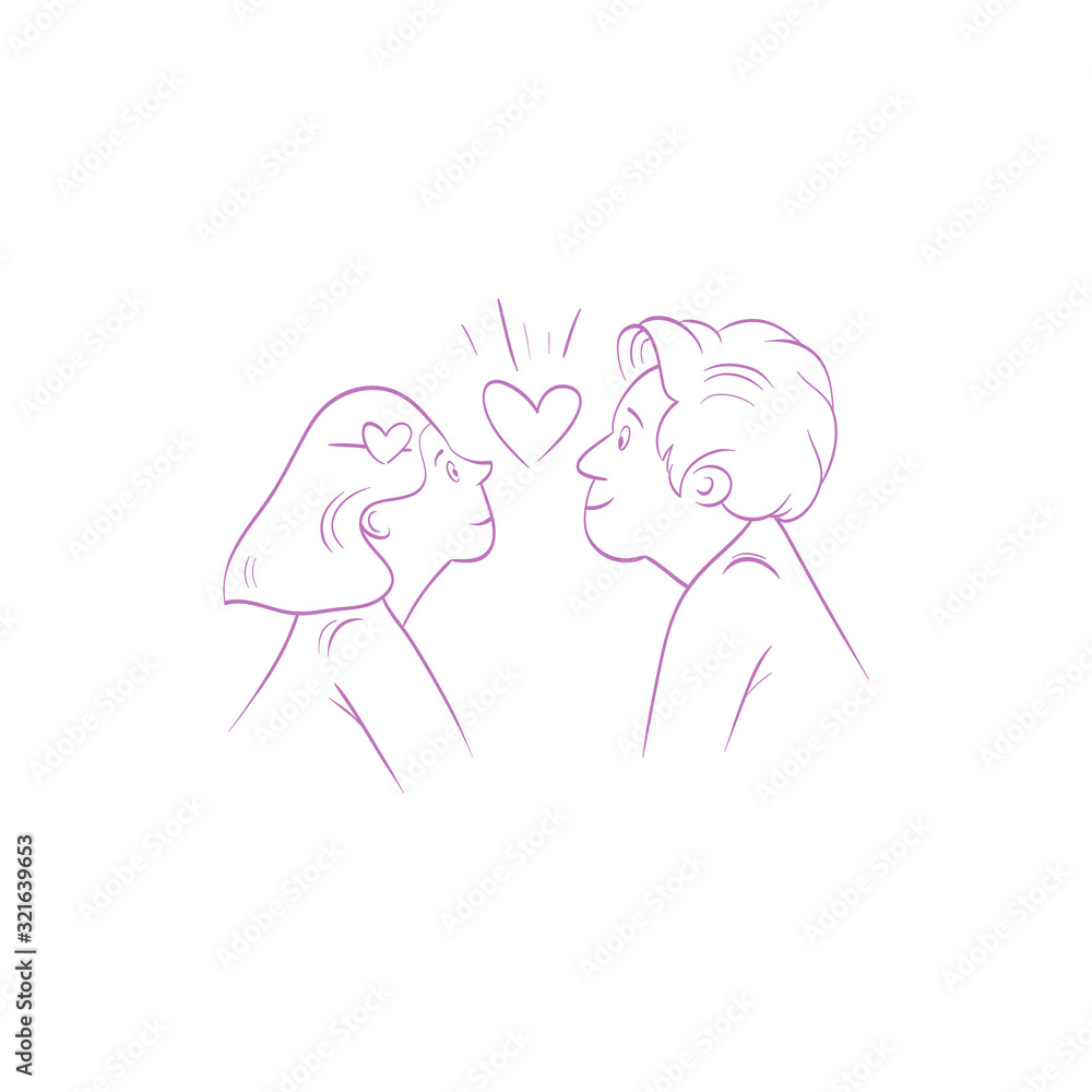 Man and woman love each other. Valentines day card design template. Comics cartoon style vector illustration. Man and woman love each other. Valentines day card design template. Comics cartoon style vector illustration.