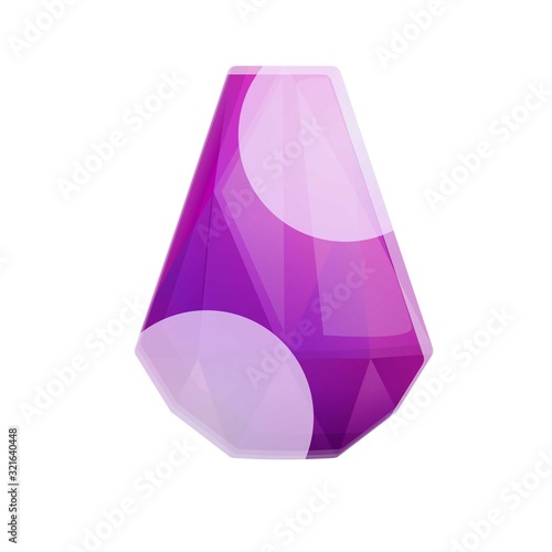 Purple jewel icon. Cartoon of purple jewel vector icon for web design isolated on white background