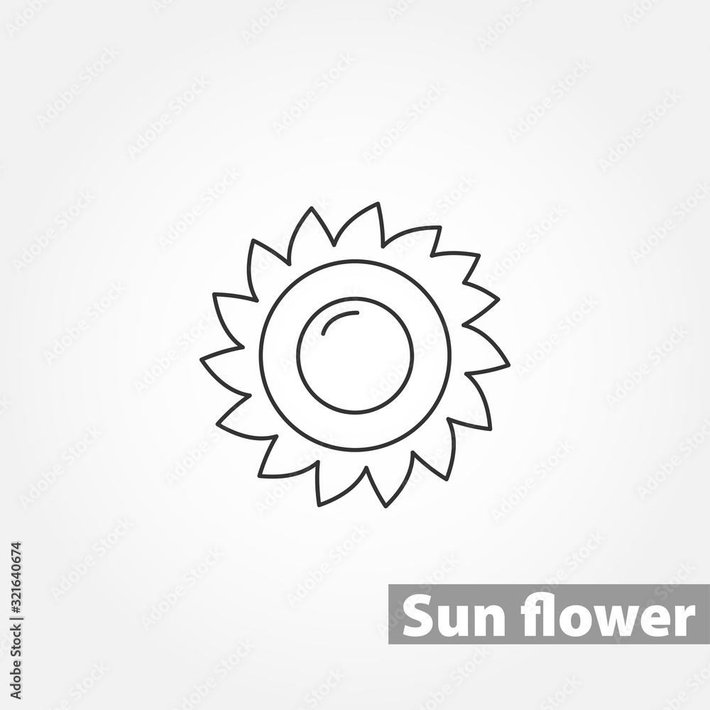 Fototapeta premium sunflower thin line vector icon
