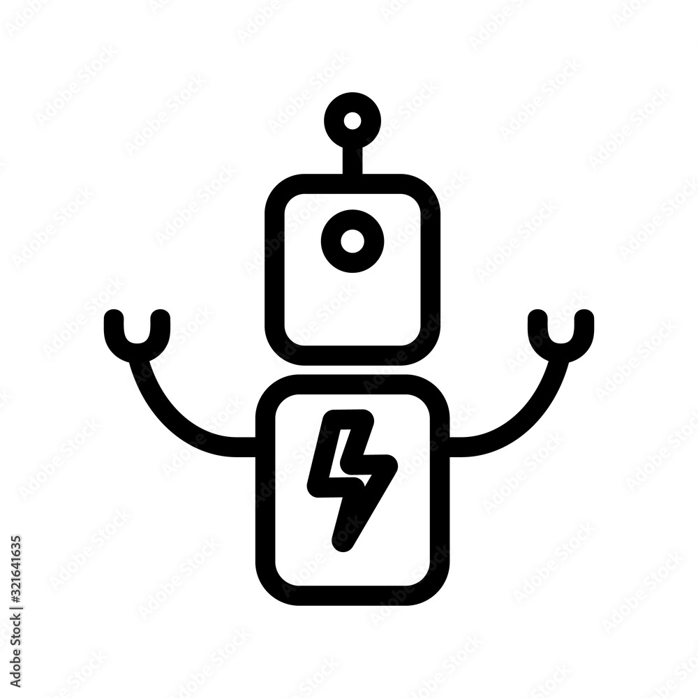 Robot icon vector. Thin line sign. Isolated contour symbol illustration Robot icon vector. Thin line sign. Isolated contour symbol illustration