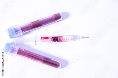 lab supplies glass test tubes, blood test tubes