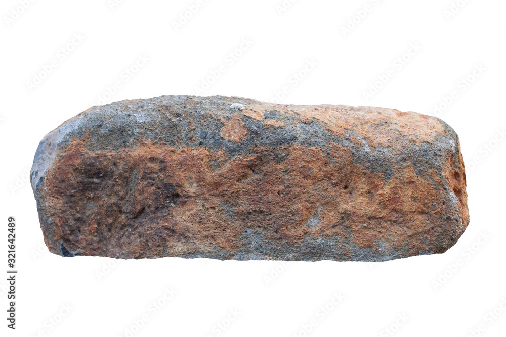 Basalt rock isolated on white background with clipping path. Stock