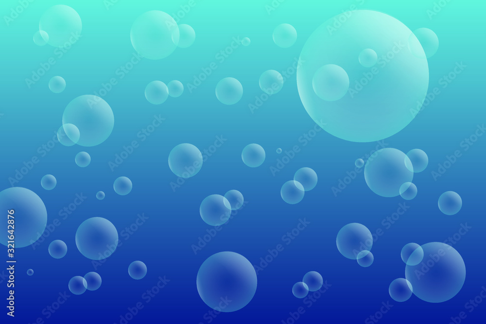 Fondo azul de burbujas vector en degradado