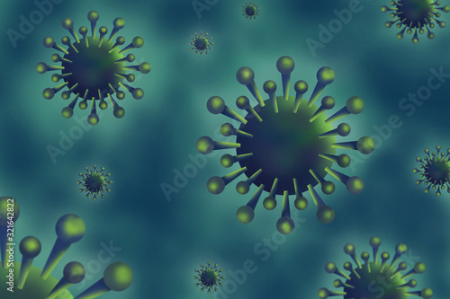 Covid-19. Novel coronavirus pneumonia.  Medical illustration. 