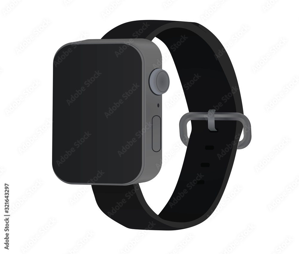 Black smart hand watch. vector illustration Black smart hand watch. vector illustration