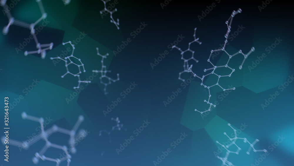 Chemical Molecular Structure 3D illustration background Chemical Molecular Structure 3D illustration background